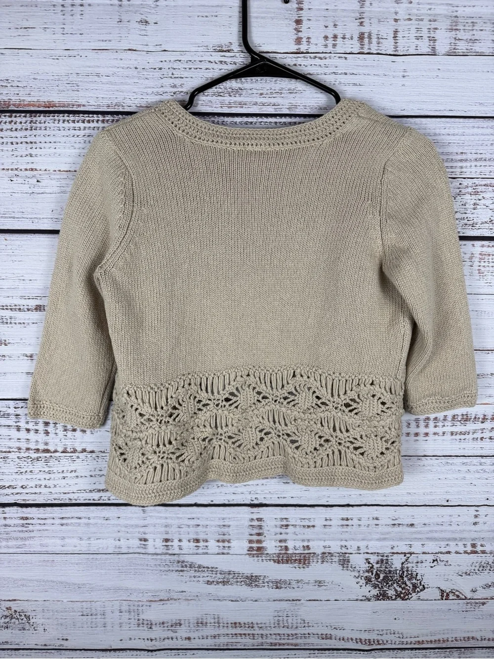 Chico's Crochet Lace Hem Knit Cardigan – Size 1